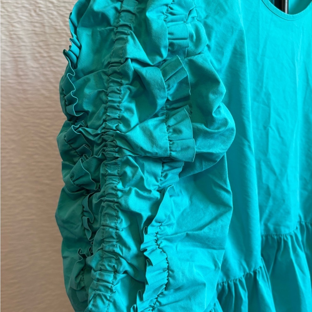 Marc New YorkTeal Ruffled Sleeve Blouse - Picture 3 of 9